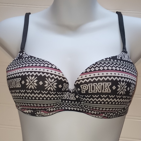 VS PINK Striped Snowflake Bra - Picture 10 of 12